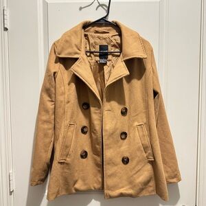 Tan Double-Breasted Women's Coat